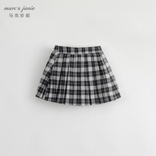 马克珍妮秋装新款 女童学院格子百褶半身裙 儿童短裙231501 商品图0
