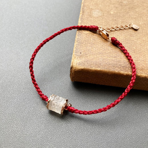 冰种翡翠路路通手绳18k玫瑰金钻石镶嵌 商品图1