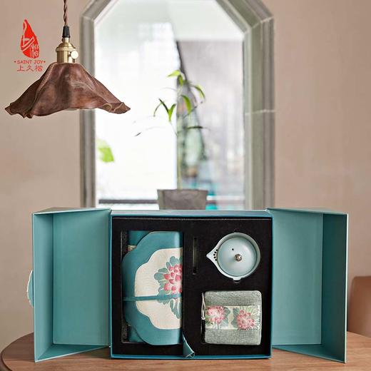 SAINTJOY/上久楷礼盒  江南采莲  宋锦杯垫SPS23C13  宋锦茶席BWS23P0101  宋锦茶具包Css23006 商品图3