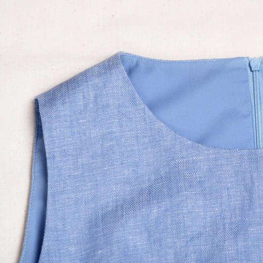 圣三利女装 新款天然亚麻无袖修身款连衣裙SL2017110 商品图3