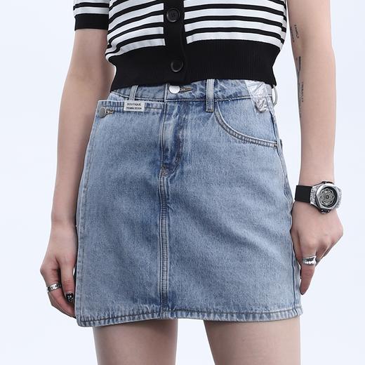 仓发13MZ不规则车标开叉牛仔半裙30301（蓝A）DT79 夏季 390062000028 商品图1