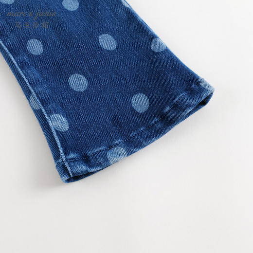 马克珍妮秋装新款 女童趣味波点弹力微喇牛仔裤 儿童裤子231720 商品图4