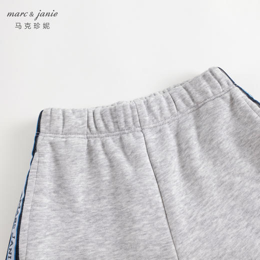 马克珍妮秋装新款 女童超舒棉学院风撞色织带直筒运动卫裤231506 商品图3