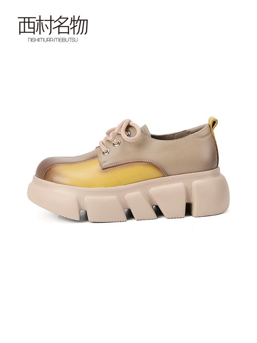 西村名物2023年秋季新款厚底舒适老爹鞋圆头撞色潮流运动鞋T23CM34301 商品图2