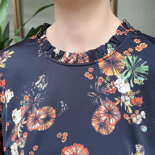 圣三利女装A摆中长款印花连衣裙SL1937132 商品图5