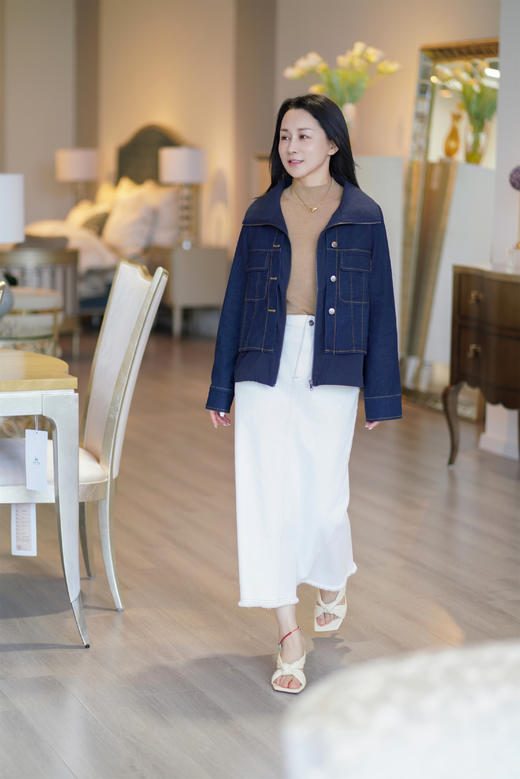 【长绒棉】Laurel23劳芮环保牛仔直身半裙 LWL343Q00700 商品图7