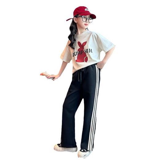 女童夏装套装2023新款洋气时髦运动儿童女大童夏季短袖两件套童装 商品图4