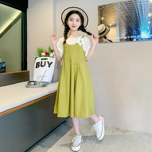 女童夏装连衣裙2023新款洋气女孩假两件吊带裙童装夏季儿童公主裙 商品图1