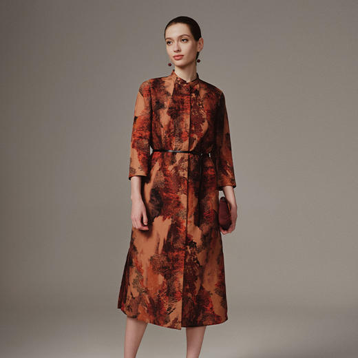 TANGY Collection天意高端2023秋季新品商场同款染秋系列女士桑蚕丝连衣裙 商品图1