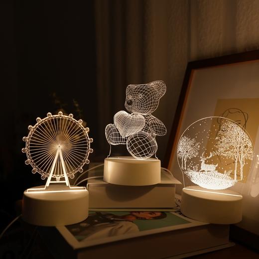 【超治愈！3D小夜灯礼盒】贴心陪伴，漫漫长夜也有属于你的温暖！网红创意氛围灯，卧室睡眠LED灯床头台灯，七夕情人节送礼优选 商品图1