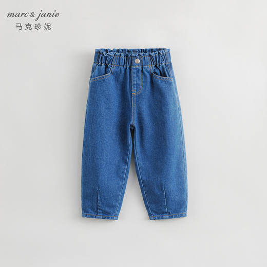马克珍妮秋装女童花边腰纯棉牛仔裤231732 商品图0