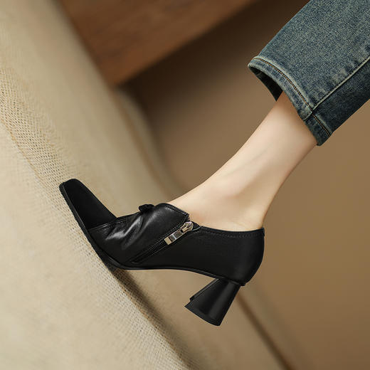 优雅百搭，里外全头层皮深口单鞋ZYY-A447 商品图6