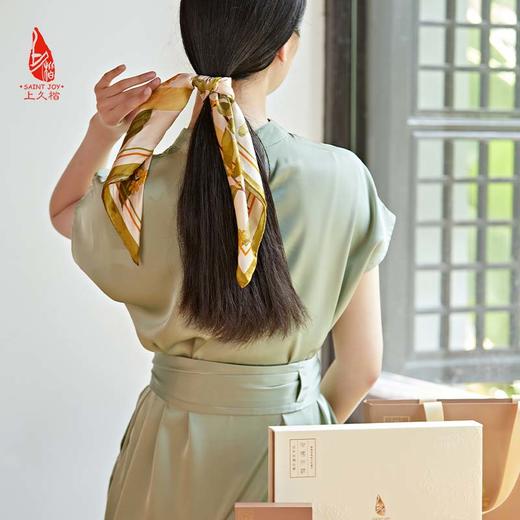SAINTJOY/上久楷礼盒  桂雨飘香  香挂  真丝方巾桂花枝FJS23039 商品图4