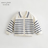 【学院风】马克珍妮秋装新款 男女童大翻领条纹针织衫毛衣231938 商品缩略图3
