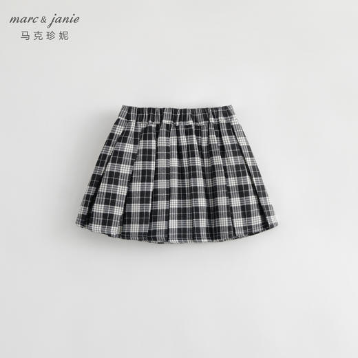 马克珍妮秋装新款 女童学院格子百褶半身裙 儿童短裙231501 商品图1