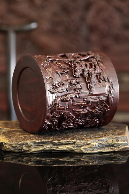 琴棋书画1°黑檀笔筒 商品图5