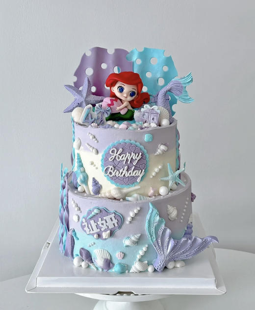 美人鱼公主周岁生日蛋糕 商品图1