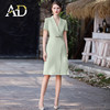 AD浅绿色正式场合洋装女气质时尚西服裙子主持人上镜职业正装裙 商品缩略图2