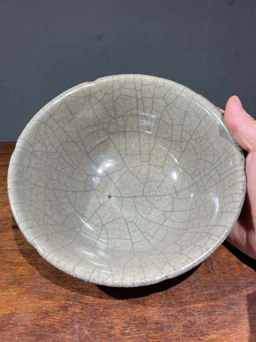 黑胎哥窑灰青釉葵口碗，顺丰包邮 商品图5