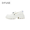 D:FUSE迪芙斯秋款单鞋女乐福鞋牛皮圆头钻饰厚底鞋女DF33112166 商品缩略图1