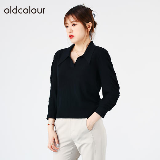 oldcolour2022秋商场同款简约休闲气质百搭针织衫女通勤O32052240 商品图2