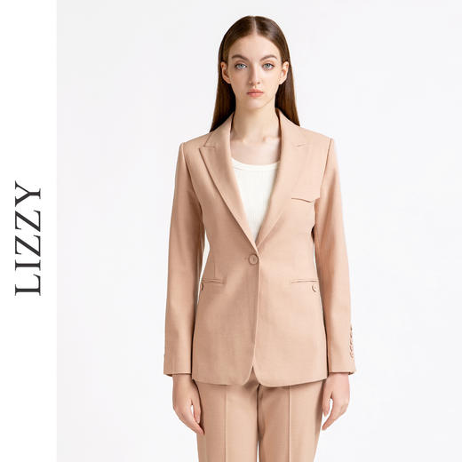 LIZZY 早秋 经典老钱风优雅知性气质OL范简约通勤修身西装外套+小脚长裤7866 商品图4