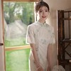 2023夏款复合蕾丝印花兔年兔子旗袍连衣裙 文艺少女改良古法旗袍 商品缩略图1