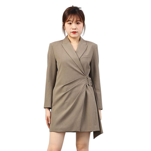 oldcolour欧珂秋季休闲气质显瘦修身收腰西装连衣裙女O33103375 商品图4