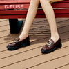 【复古藏家】迪芙斯D:FUSE秋款单鞋女乐福鞋圆头牛皮方扣深口厚底鞋女DF33112216 商品缩略图9