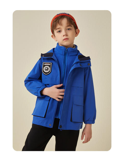 【反季清仓】龙之涵 亲子款一衣三穿冲锋衣冲锋裤合集 中大童保暖上衣 婴幼儿A类标准 商品图1