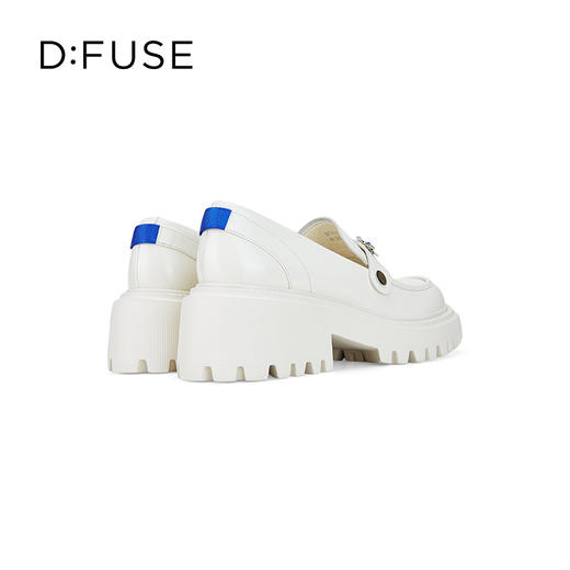 D:FUSE迪芙斯秋款单鞋女乐福鞋牛皮圆头钻饰厚底鞋女DF33112166 商品图3
