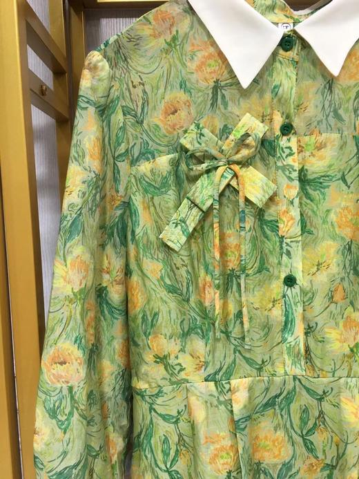 C6104       韩版气质减龄印花收腰显瘦娃娃领连衣裙（特价不退换） 商品图5