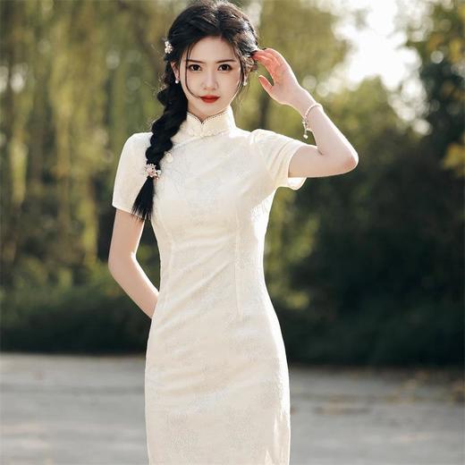 2023春夏新款复合蕾丝短款旗袍连衣裙 日常改良旗袍少女年轻款 商品图3