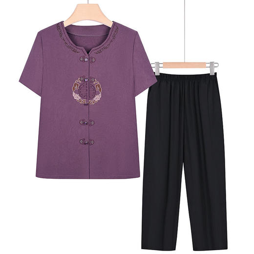 妈妈装夏季休闲家居服套装，宽松大码奶奶装两件套TYWF-A687DEKA19 商品图7