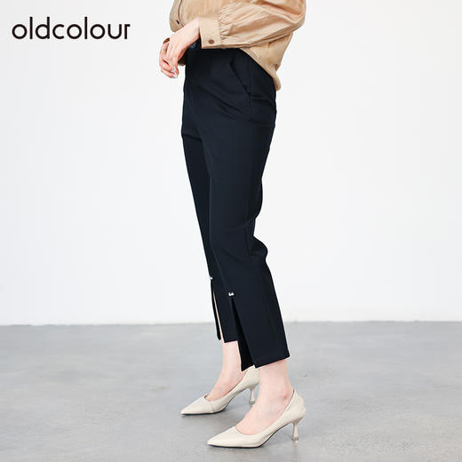 oldcolour2022秋商场同款高级感宽松遮肉开叉休闲九分裤O31073356 商品图3
