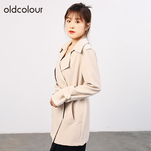 oldcolour欧珂秋商场同款双排扣高级感纯色薄风衣外套HO35047514 商品图2