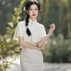 2023春夏款两件套斗篷复合蕾丝中长款旗袍连衣裙复古文艺改良旗袍 商品缩略图2