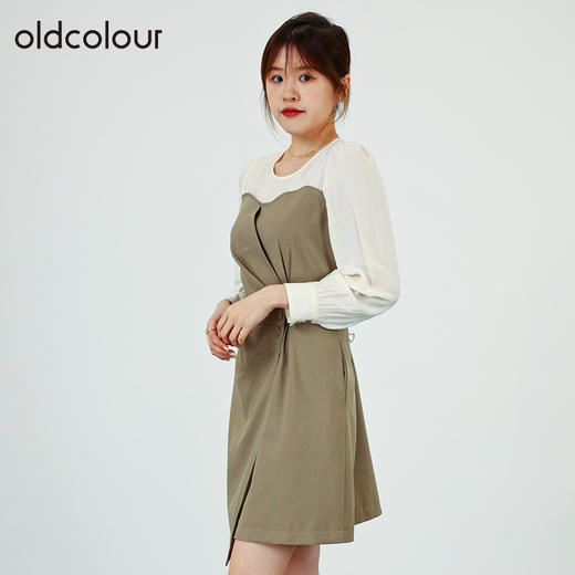 oldcolour欧珂春秋商场同款高腰显瘦气质通勤连衣裙女O32103216 商品图4