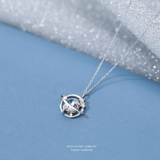 【沧澜】S925银闪钻星球项链【YXS-A2710】 商品图2