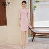 IWY/气质连衣裙女神范裙子女夏季新款法式高级感粉色西装裙显瘦Q961 商品缩略图0