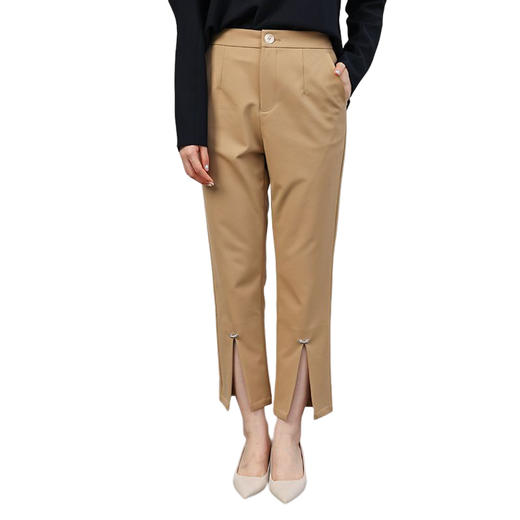 oldcolour2022秋商场同款高级感宽松遮肉开叉休闲九分裤O31073356 商品图4