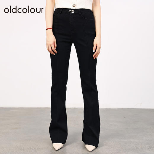 oldcolour欧珂秋商场同款直筒法式微喇九分牛仔裤HO35113112 商品图1