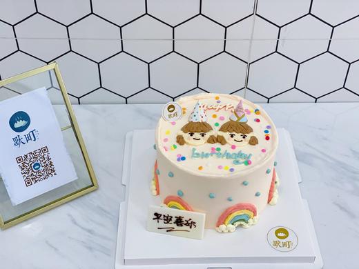孖妹&双宝&双妹儿手绘蛋糕 商品图0
