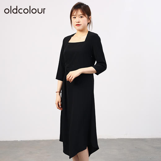 oldcolour欧珂秋商场同款简约方领高级感通勤公主裙HO35102517 商品图2