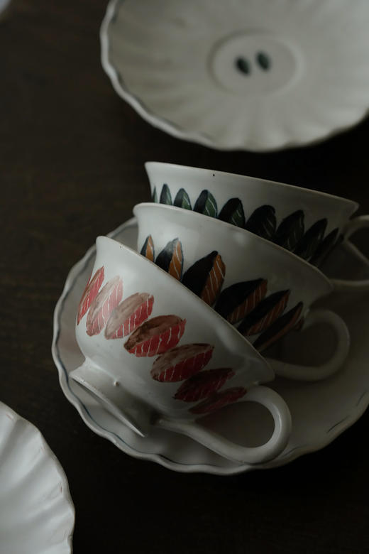 中田雄一65Demi咖啡套杯 叶莲纹 商品图2