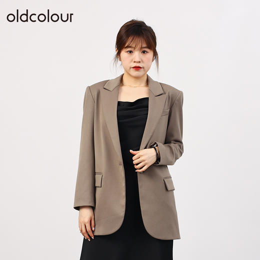 oldcolour欧珂秋季简约休闲气质显瘦西装外套女O33048360 商品图0