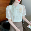 法式风感立体花朵雪纺衬衫漂亮国风别致小衫SDJ37617019 商品缩略图2