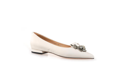 豪麟名鞋奥莱迪嘉女鞋平底鞋丝光胎牛皮革DJYYA32WP011白色  原价1660元 商品图0