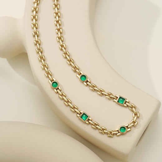 【大英博物馆联名】系列 | 拜占庭绿色琉璃项链 商品图1
