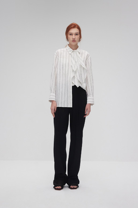 可拆卸荷叶领衬衫